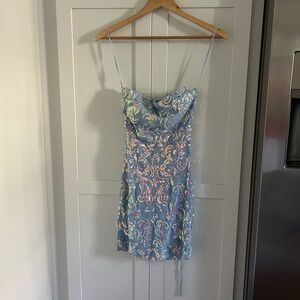 Windsor blue sequin strappy back dress size SMALL